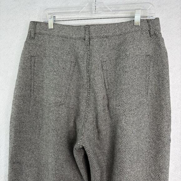 Vintage L.L. Bean Women’s Size 16 Gray Herringbone Virgin Wool Silk Trouser Pats - Picture 4 of 8